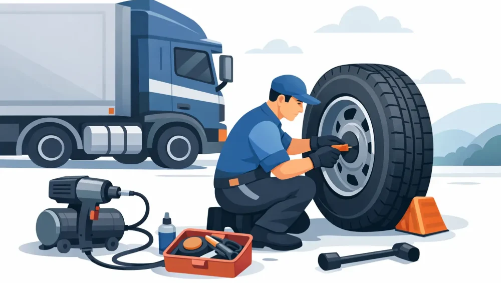 How to Repair Truck Tyre Puncture Safely