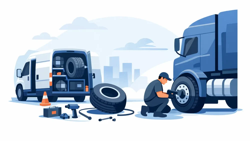 Mobile Truck Tyre Replacement Done Fast