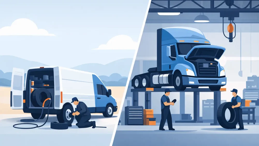 Mobile Tyre Service vs Workshop for Trucks