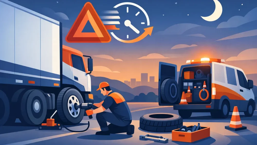 Emergency Tyre Service for Trucks, 24/7 Support