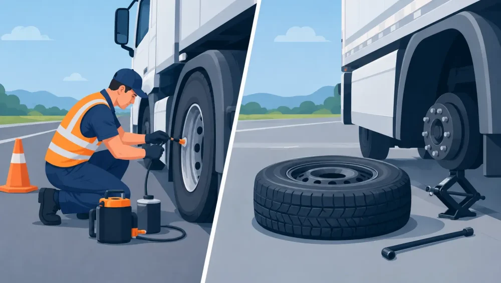 Roadside Tyre Repair Versus Spare for Trucks