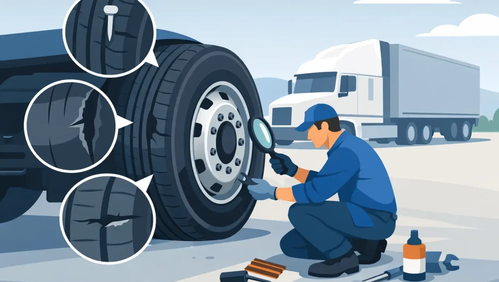 What Tyre Damage Is Repairable on a Truck?