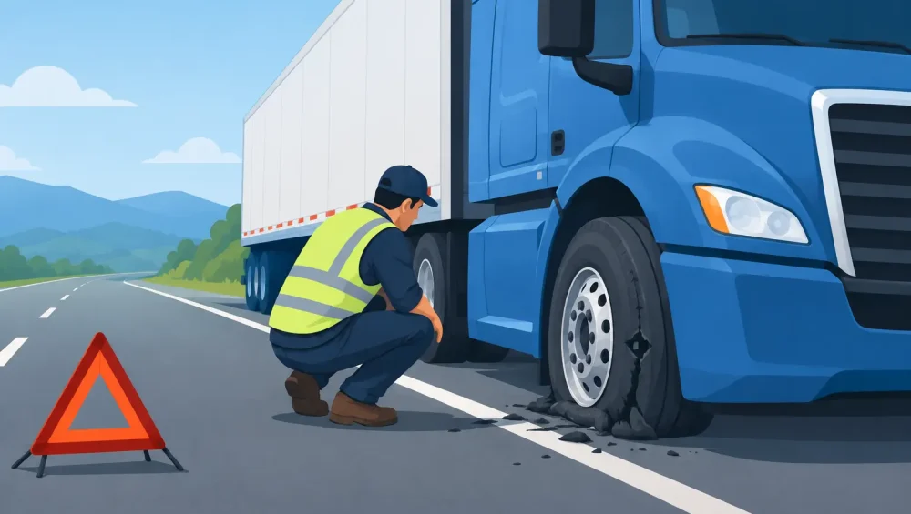 How to Handle a Tyre Blowout in Your Truck