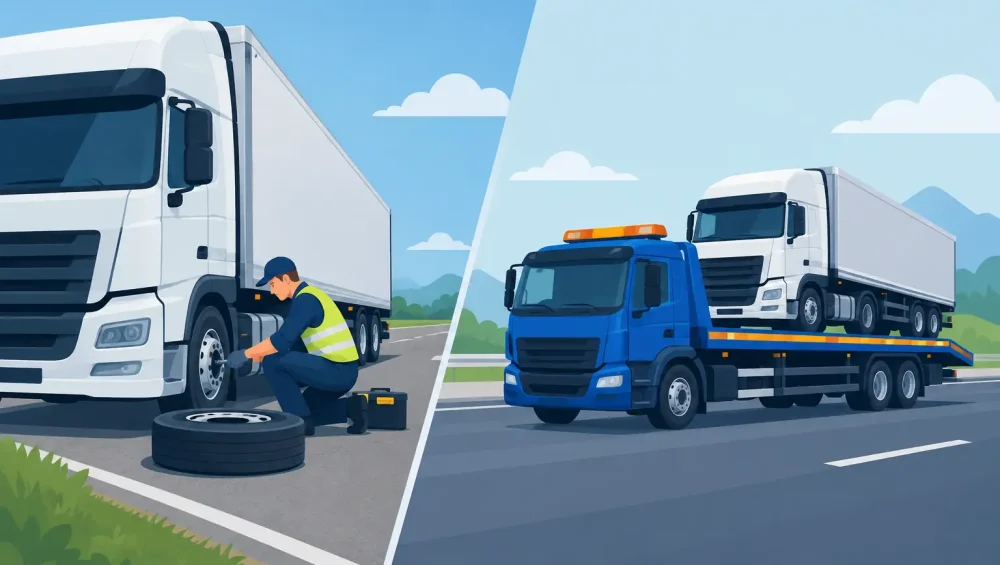 Mobile Tyre Callout Versus Towing for Trucks