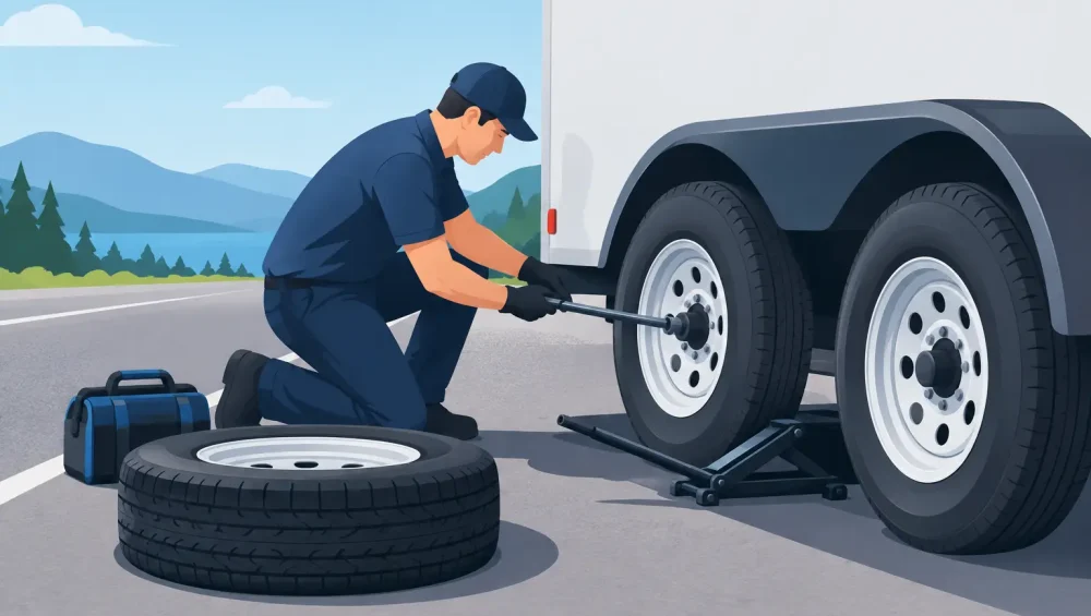 Roadside Trailer Wheel Replacement, Done Fast